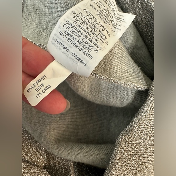 J.CREW Sleeveless Lurex Jumpsuit Silver Black Velvet Tie Back Metallic Wide Leg - Picture 16 of 16